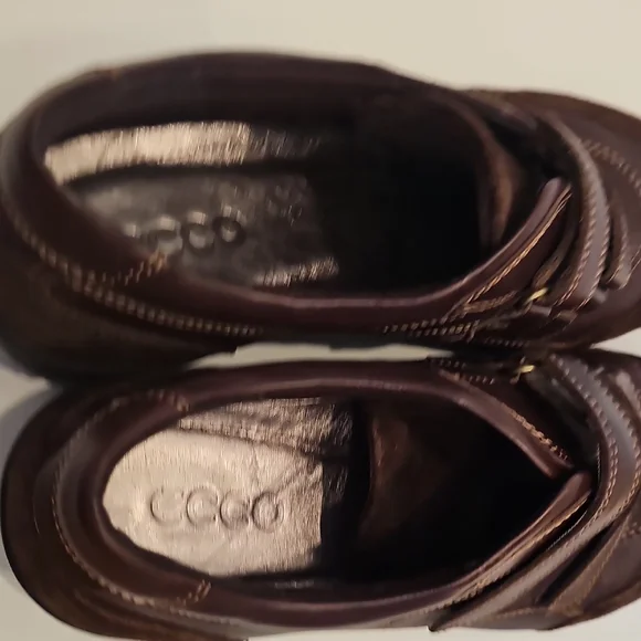 Ecco Womens Babette Dark Brown Leather Hook & Loop Sneskers Size 38 - Picture 8 of 9